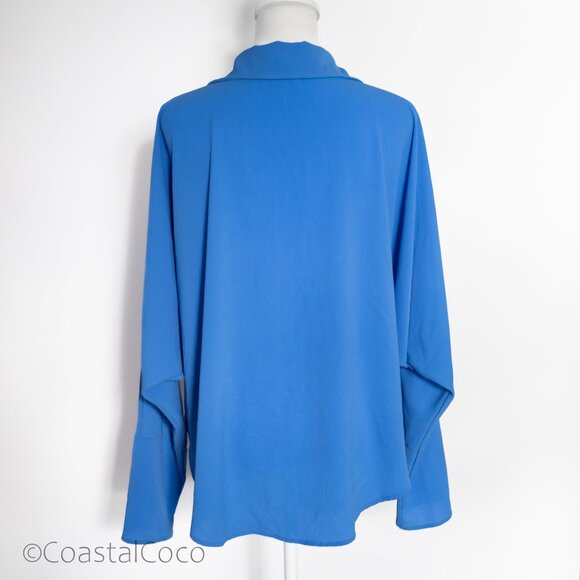 Vici Oversized Dolman Sleeve Blouse XL Button Down Relaxed Tunic Office Resort - Picture 4 of 12